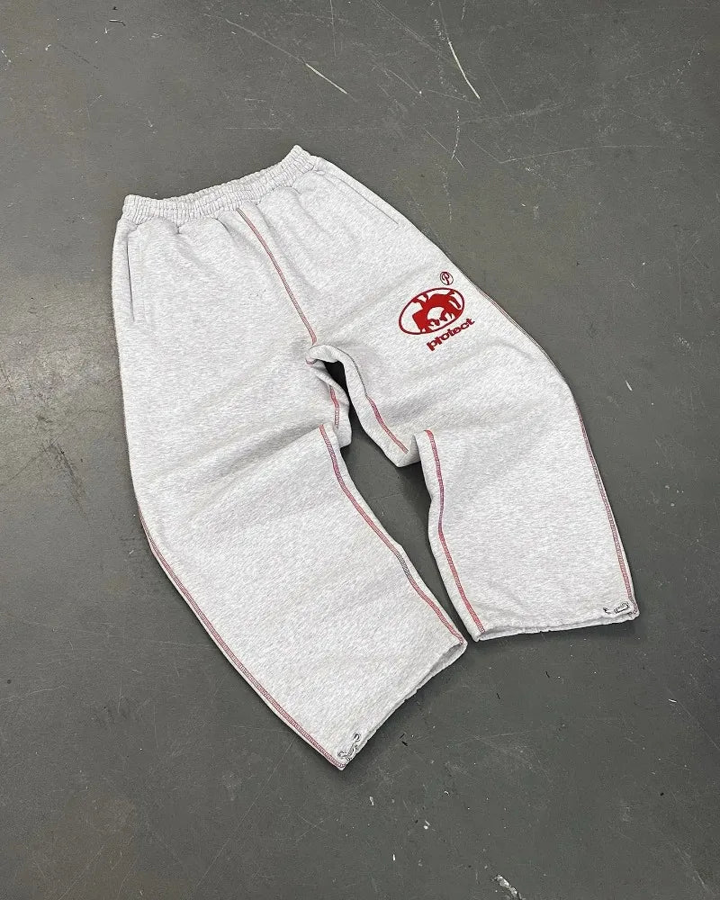 Gothic Retro Letter Embroidered Trousers Men Y2k American High Waist Sports Pants Loose Casual Versatile Wide Leg Pants Women - TheGlamTrend14:1254A1;5:100014064A1SGothic Retro Letter Embroidered Trousers Men Y2k American High Waist Sports Pants Loose Casual Versatile Wide Leg Pants Women