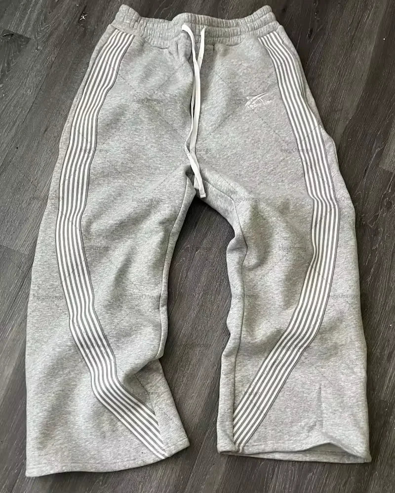 Gothic Retro Letter Embroidered Trousers Men Y2k American High Waist Sports Pants Loose Casual Versatile Wide Leg Pants Women - TheGlamTrend14:173A1;5:100014064A1 12SGothic Retro Letter Embroidered Trousers Men Y2k American High Waist Sports Pants Loose Casual Versatile Wide Leg Pants Women