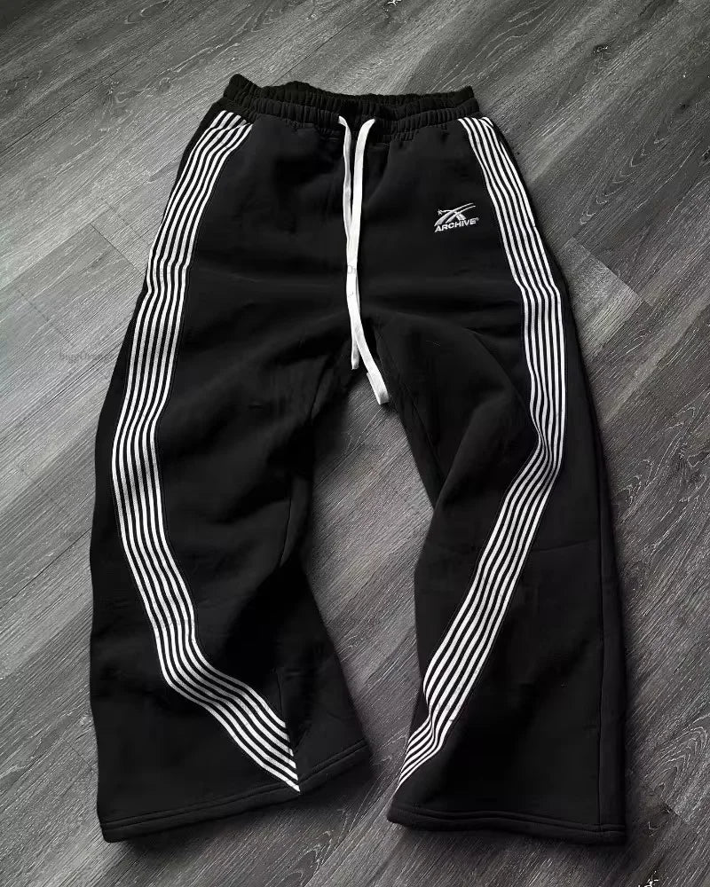 Gothic Retro Letter Embroidered Trousers Men Y2k American High Waist Sports Pants Loose Casual Versatile Wide Leg Pants Women - TheGlamTrend14:350850A1;5:100014064A1 2SGothic Retro Letter Embroidered Trousers Men Y2k American High Waist Sports Pants Loose Casual Versatile Wide Leg Pants Women