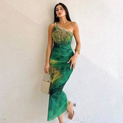 Green Print Long Dress Women Fashion One Shoulder Slim Evening Party Dresses Summer Sexy Backless Ruched Maxi Dress 2024 - TheGlamTrend14:175;5:100014064greenSGreen Print Long Dress Women Fashion One Shoulder Slim Evening Party Dresses Summer Sexy Backless Ruched Maxi Dress 2024