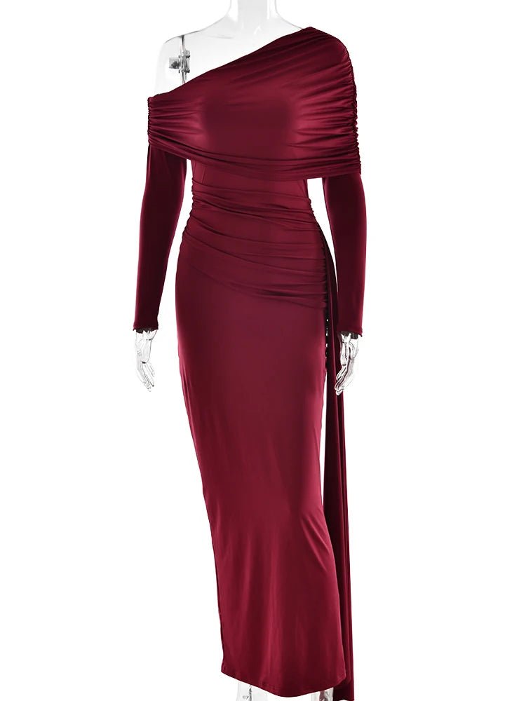 JULISSA MO Sexy One Shoulder Bandage Women Long Dress Black Long Sleeve Evening Dress Winter Skinny Elegant Party Clubwear 2024 - TheGlamTrend14:193Black;5:361385BlackLJULISSA MO Sexy One Shoulder Bandage Women Long Dress Black Long Sleeve Evening Dress Winter Skinny Elegant Party Clubwear 2024