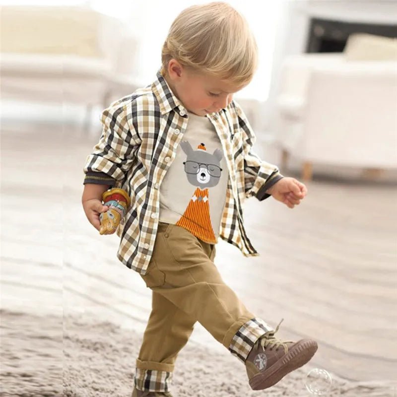 Kids BoysClothes Children Plaid Coat+T-Shirt+Pants 3pcs Baby Suits Toddler Boy Clothing Spring Autumn Outerwear Costume BC1034 - TheGlamTrend14:7713PCS;200000463:2000041913PCS5Kids BoysClothes Children Plaid Coat+T-Shirt+Pants 3pcs Baby Suits Toddler Boy Clothing Spring Autumn Outerwear Costume BC1034