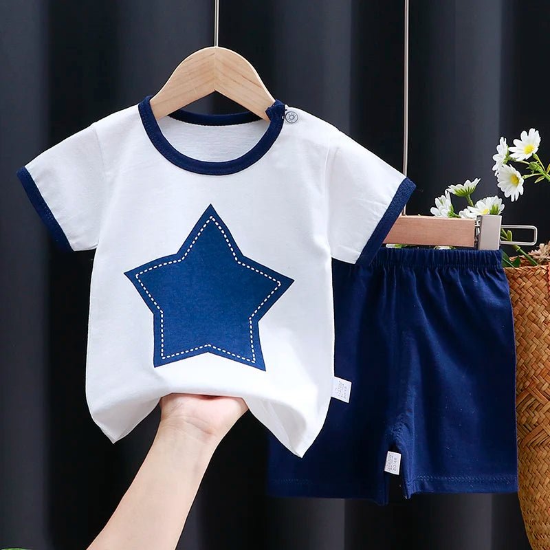 Kids Clothes Set Baby Boy/Girl T-Shirt + Shorts Summer Clothing Cotton Cartoon Casual Boys Tracksuit Children Baby Clothes Set - TheGlamTrend14:173Set3;200000463:2006618956M - 9MSet36M - 9MKids Clothes Set Baby Boy/Girl T-Shirt + Shorts Summer Clothing Cotton Cartoon Casual Boys Tracksuit Children Baby Clothes Set