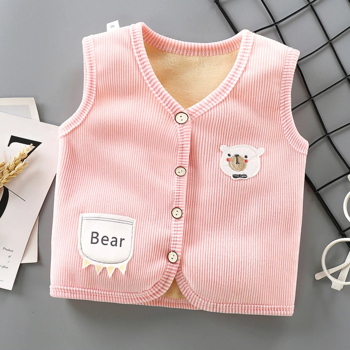 Kids Clothes Waistcoat Children's Vest Boy Girl Thicken Velvet lining Keep Warm Jackets Vest Children's Clothing Autumn Winter - TheGlamTrend14:200004890Style 2;200000463:2000042016 - 7TStyle 26 - 7TKids Clothes Waistcoat Children's Vest Boy Girl Thicken Velvet lining Keep Warm Jackets Vest Children's Clothing Autumn Winter