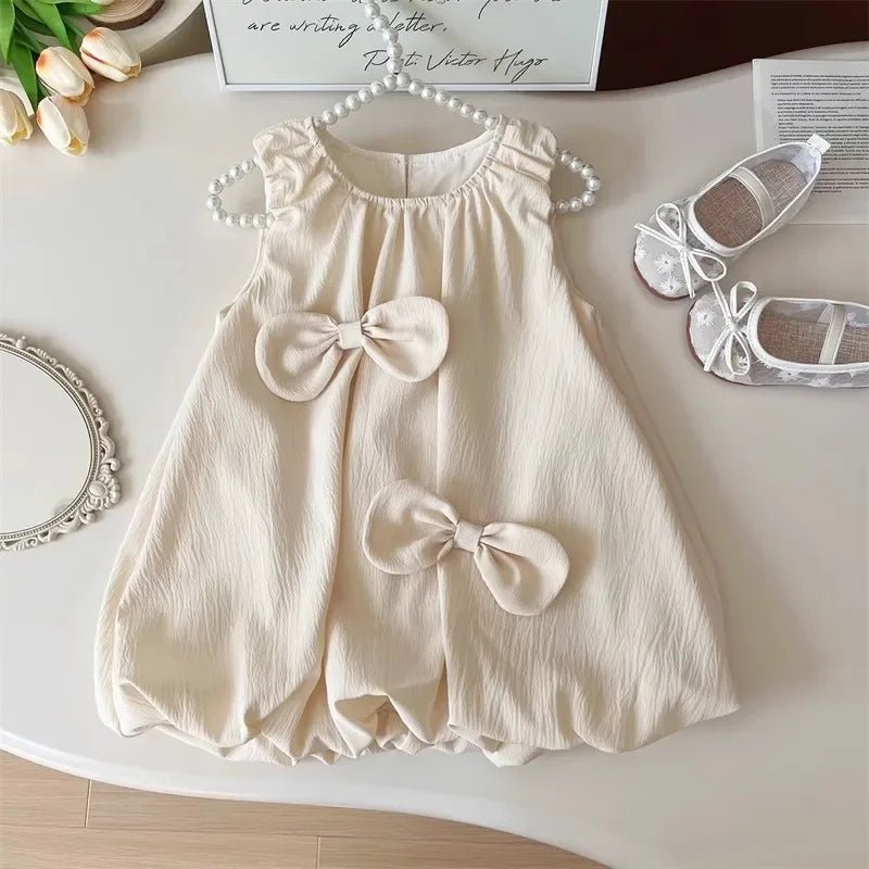 Kids Clothing Set for 2 - 7 Years Girls Bow Sleeveless Vest + Pod Pants Two Piece Summer Daily Casual Beige Girls Clothing - TheGlamTrend14:771QQ406 - Dress;200000463:200661901QQ406 - Dress7TKids Clothing Set for 2 - 7 Years Girls Bow Sleeveless Vest + Pod Pants Two Piece Summer Daily Casual Beige Girls Clothing