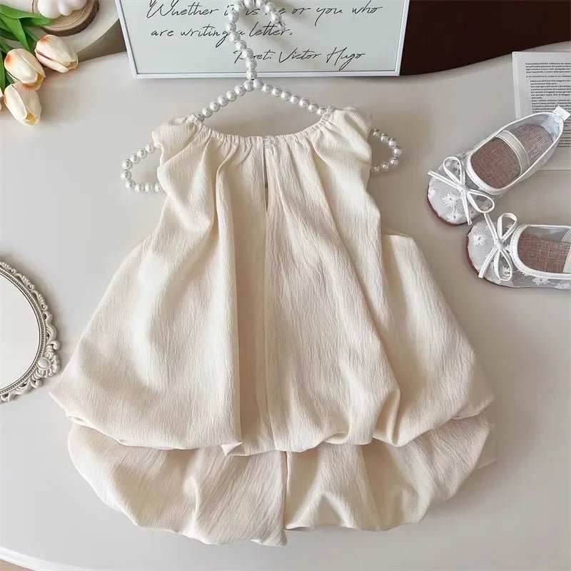 Kids Clothing Set for 2 - 7 Years Girls Bow Sleeveless Vest + Pod Pants Two Piece Summer Daily Casual Beige Girls Clothing - TheGlamTrend14:771QQ406 - Dress;200000463:200661901QQ406 - Dress7TKids Clothing Set for 2 - 7 Years Girls Bow Sleeveless Vest + Pod Pants Two Piece Summer Daily Casual Beige Girls Clothing