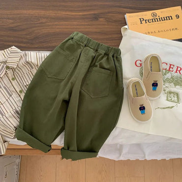Kids Trousers Autumn Boys cotton loose casual pants Girls all - match wide leg pants 2 - 7Years - TheGlamTrend14:200004889Green;200000463:200004187Green2TKids Trousers Autumn Boys cotton loose casual pants Girls all - match wide leg pants 2 - 7Years