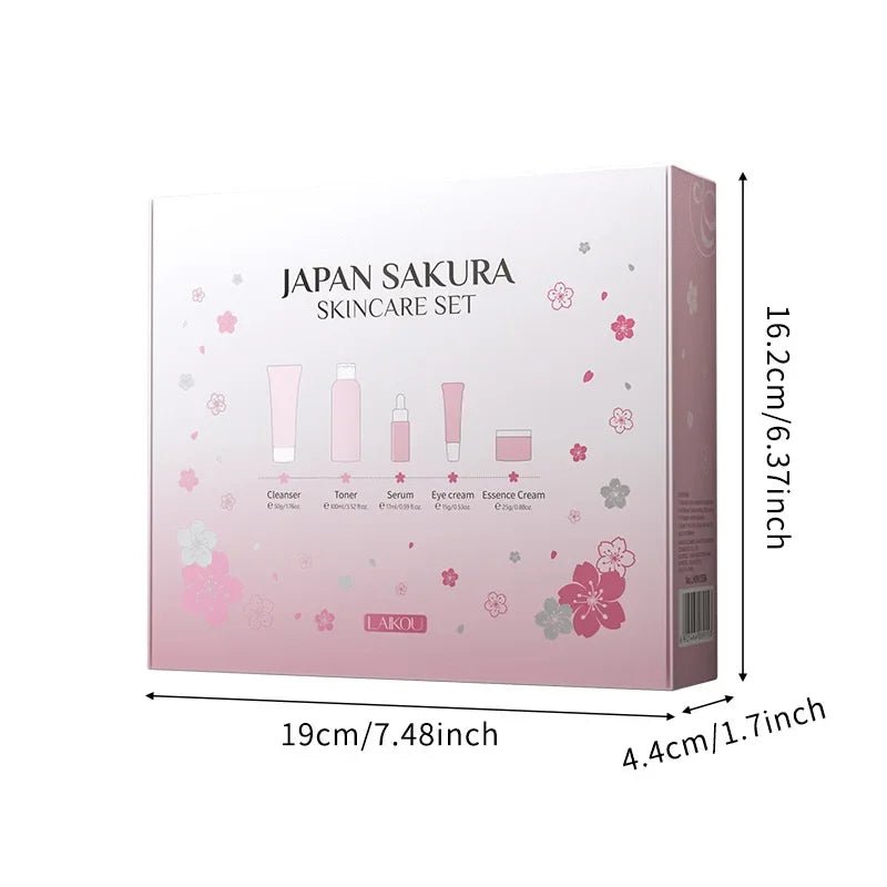LAIKOU Sakura Kit Skin Care Sets Moisturizing and Reducing Fine Lines Cleansing Pore Product 5 - Piece Korean Skincare Set - TheGlamTrend<none>LAIKOU Sakura Kit Skin Care Sets Moisturizing and Reducing Fine Lines Cleansing Pore Product 5 - Piece Korean Skincare Set