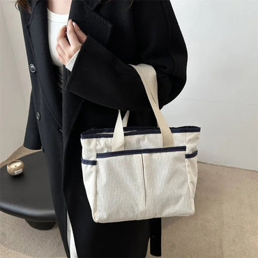 Large Capacity Tote Bags for Women Vintage Corduroy Shoulder Ladies Underarm Bag Casual Shopping Female Handbag with Side Pocket - TheGlamTrend14:193coffeecoffeeLarge Capacity Tote Bags for Women Vintage Corduroy Shoulder Ladies Underarm Bag Casual Shopping Female Handbag with Side Pocket