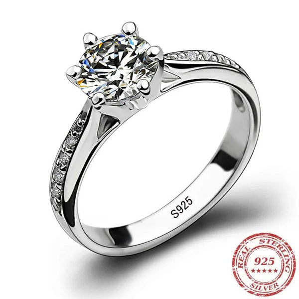 Luxury 925 Sterling Silver Classic Ring for Women Six claw jewelry simple 70ct diamond ring imitation diamond women's ring - TheGlamTrend200000369:6998Luxury 925 Sterling Silver Classic Ring for Women Six claw jewelry simple 70ct diamond ring imitation diamond women's ring