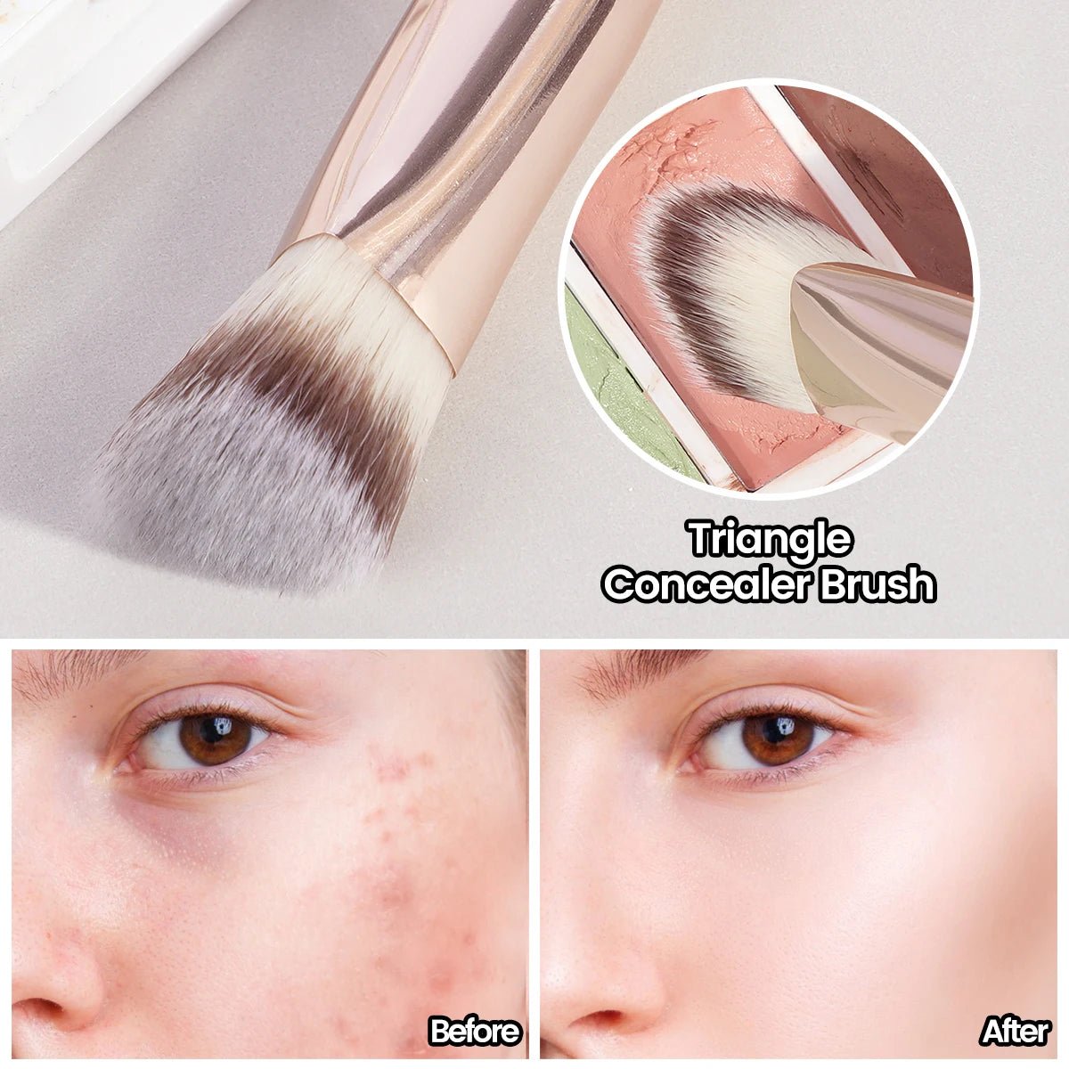 MAANGE Under Eye Concealer Makeup Brush Triangle Foundation Brush for Liquid Cream Blending Concealing Cosmetic Makeup Tools - TheGlamTrend200007787:193PinkPinkMAANGE Under Eye Concealer Makeup Brush Triangle Foundation Brush for Liquid Cream Blending Concealing Cosmetic Makeup Tools