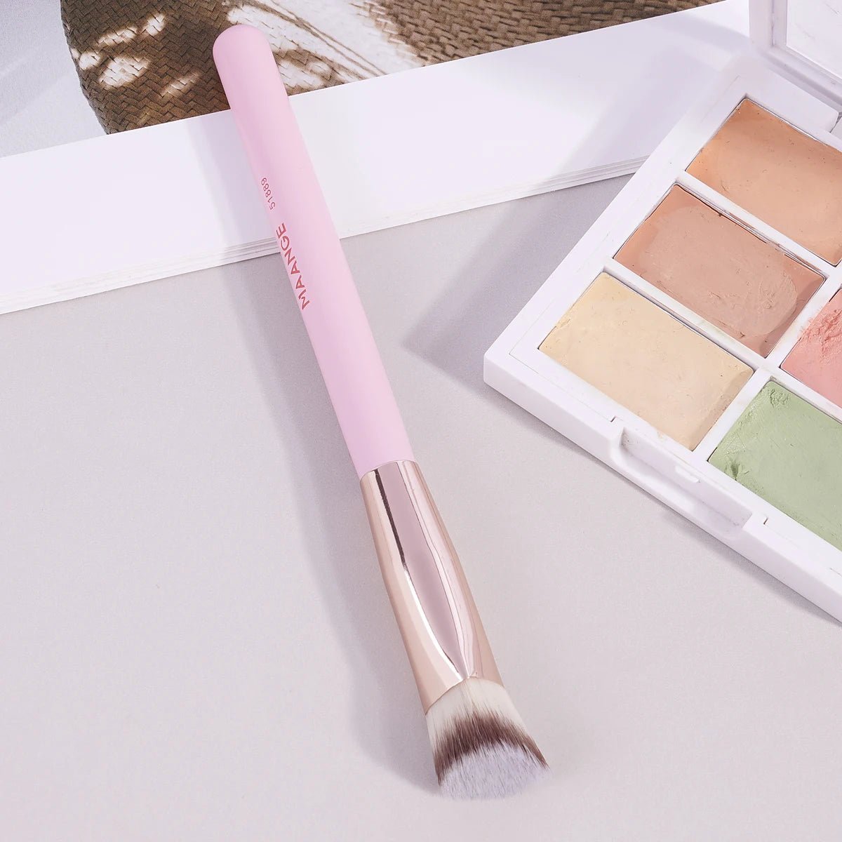 MAANGE Under Eye Concealer Makeup Brush Triangle Foundation Brush for Liquid Cream Blending Concealing Cosmetic Makeup Tools - TheGlamTrend200007787:193PinkPinkMAANGE Under Eye Concealer Makeup Brush Triangle Foundation Brush for Liquid Cream Blending Concealing Cosmetic Makeup Tools