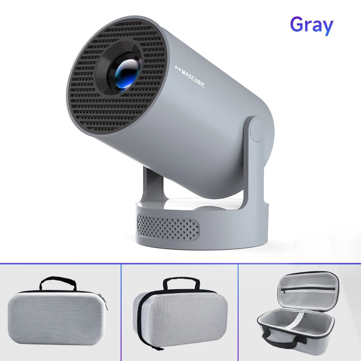 Magcubic Projector Android 11 4K 1280*720P HY300 Pro + Dual Wifi 290ANSI 180°flexible BT5.0 Cinema Outdoor Portable Projector - TheGlamTrend14:201766813HY300 New Grey Bag;200009209:201447604HY300 New Grey BagEU PlugMagcubic Projector Android 11 4K 1280*720P HY300 Pro + Dual Wifi 290ANSI 180°flexible BT5.0 Cinema Outdoor Portable Projector