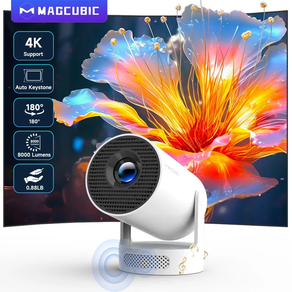 Magcubic Projector Android 11 4K 1280*720P HY300 Pro + Dual Wifi 290ANSI 180°flexible BT5.0 Cinema Outdoor Portable Projector - TheGlamTrend14:202638830HY300 Pro New Grey;200009209:201447606HY300 Pro New GreyAU PlugMagcubic Projector Android 11 4K 1280*720P HY300 Pro + Dual Wifi 290ANSI 180°flexible BT5.0 Cinema Outdoor Portable Projector