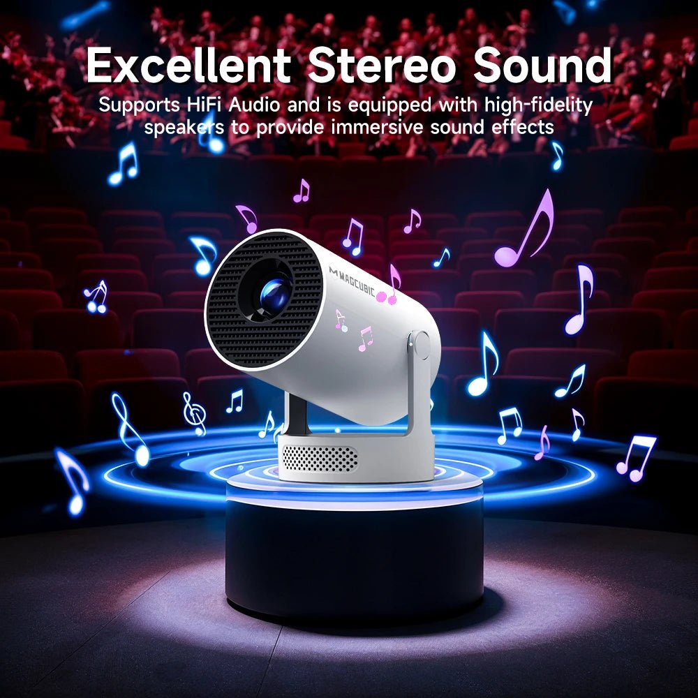 Magcubic Projector Android 11 4K 1280*720P HY300 Pro + Dual Wifi 290ANSI 180°flexible BT5.0 Cinema Outdoor Portable Projector - TheGlamTrend14:202638830HY300 Pro New Grey;200009209:201447606HY300 Pro New GreyAU PlugMagcubic Projector Android 11 4K 1280*720P HY300 Pro + Dual Wifi 290ANSI 180°flexible BT5.0 Cinema Outdoor Portable Projector