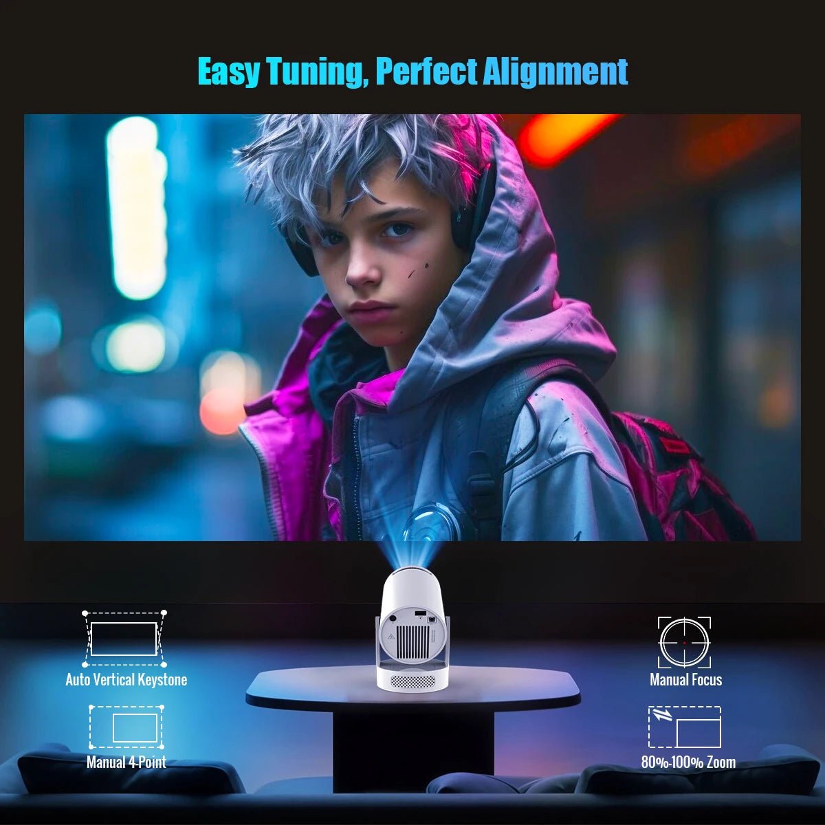 Magcubic Projector Android 11 4K 1280*720P HY300 Pro + Dual Wifi 290ANSI 180°flexible BT5.0 Cinema Outdoor Portable Projector - TheGlamTrend14:202638830HY300 Pro New Grey;200009209:201447606HY300 Pro New GreyAU PlugMagcubic Projector Android 11 4K 1280*720P HY300 Pro + Dual Wifi 290ANSI 180°flexible BT5.0 Cinema Outdoor Portable Projector