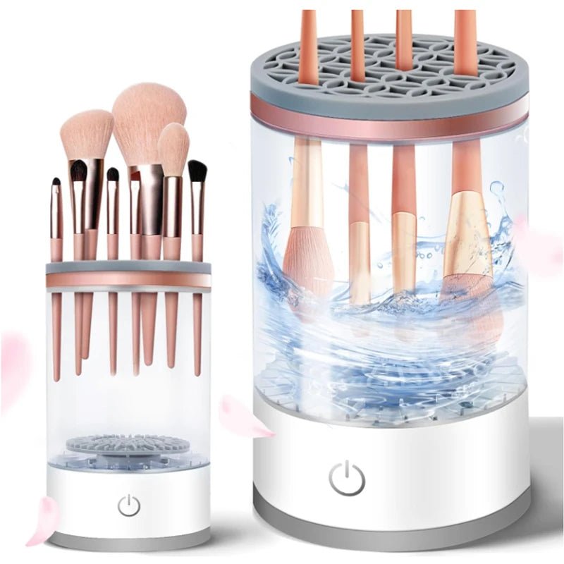 Makeup Brush Cleaner Is An Automatic Rotating Brush Cleaner For Deep Cleaning One Click Operation Is Suitable For All Makeup - TheGlamTrend14:29WHITEMakeup Brush Cleaner Is An Automatic Rotating Brush Cleaner For Deep Cleaning One Click Operation Is Suitable For All Makeup