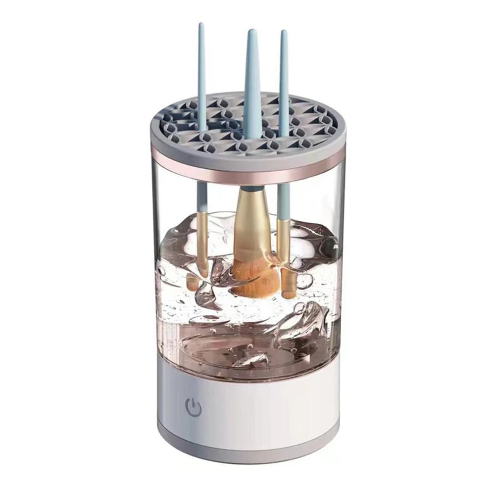 Makeup Brush Cleaner Is An Automatic Rotating Brush Cleaner For Deep Cleaning One Click Operation Is Suitable For All Makeup - TheGlamTrend14:29WHITEMakeup Brush Cleaner Is An Automatic Rotating Brush Cleaner For Deep Cleaning One Click Operation Is Suitable For All Makeup