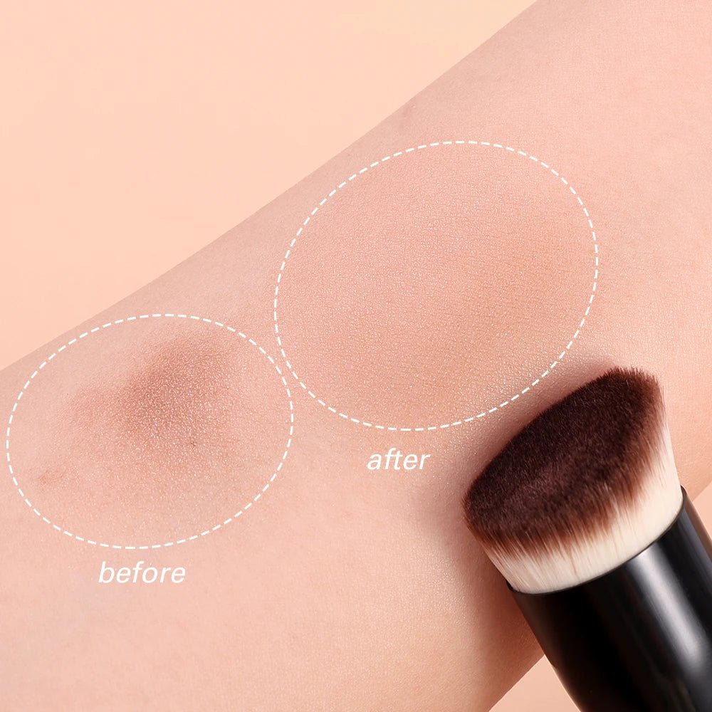 Makeup Brushes Foundation Concealer Angled Seamless Cover Synthetic Dark Circle Liquid Cream Cosmetics Contour Brush Beauty Tool - TheGlamTrend200007787:193blackMakeup Brushes Foundation Concealer Angled Seamless Cover Synthetic Dark Circle Liquid Cream Cosmetics Contour Brush Beauty Tool