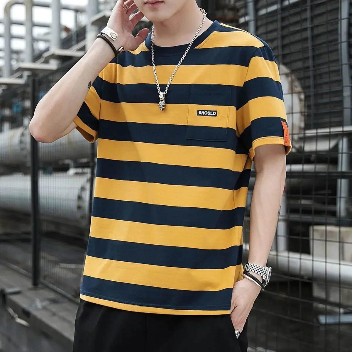 Male Tees Shirts Loose Striped Tops Oversized Men's T-shirt Baggy Yellow Cheap Clothes And Young On Sale Streetwear Harajuku 5xl - TheGlamTrend14:173Blue T-shirt;5:100014066MBlue T-shirtMMale Tees Shirts Loose Striped Tops Oversized Men's T-shirt Baggy Yellow Cheap Clothes And Young On Sale Streetwear Harajuku 5xl