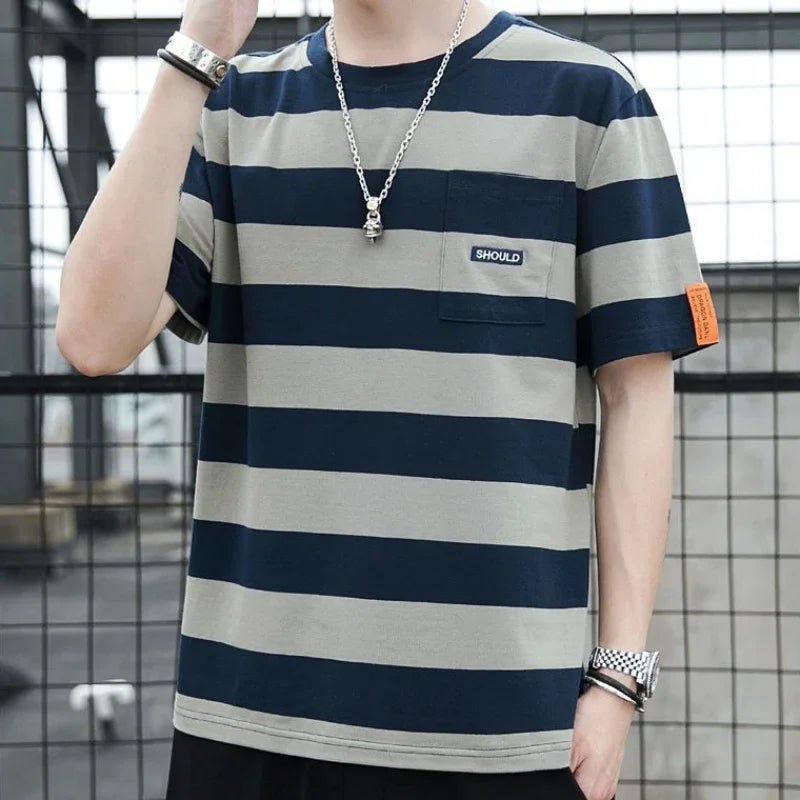 Male Tees Shirts Loose Striped Tops Oversized Men's T-shirt Baggy Yellow Cheap Clothes And Young On Sale Streetwear Harajuku 5xl - TheGlamTrend14:173Blue T-shirt;5:100014066MBlue T-shirtMMale Tees Shirts Loose Striped Tops Oversized Men's T-shirt Baggy Yellow Cheap Clothes And Young On Sale Streetwear Harajuku 5xl