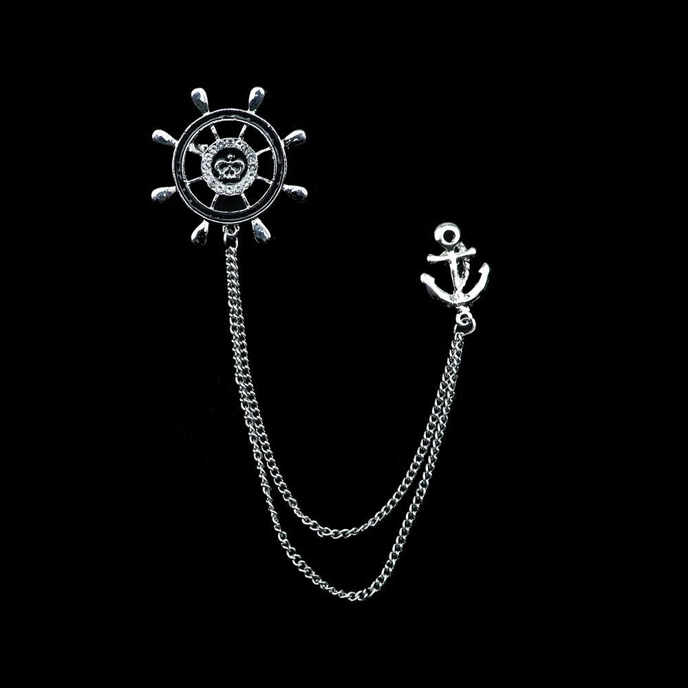 Man Brooch Cross Suit Tassel Chain Lapel Pin Suit Shirt Collar Brooch Badge Retro Pins Wedding Party Dance Neckwear Accessories - TheGlamTrend200001033:2000037641111Man Brooch Cross Suit Tassel Chain Lapel Pin Suit Shirt Collar Brooch Badge Retro Pins Wedding Party Dance Neckwear Accessories