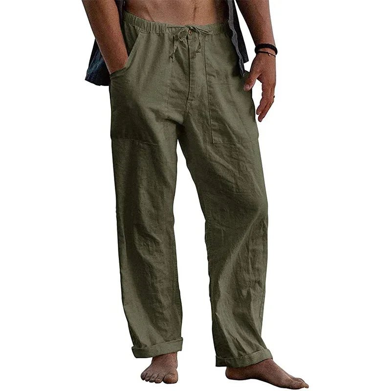 Men's Casual Trousers Home Pants New Man Cotton Linen Large Size White Straight Trousers Solid Beach Black Fitness Pants - TheGlamTrend14:200001951Gn;5:4182XXLGnMen's Casual Trousers Home Pants New Man Cotton Linen Large Size White Straight Trousers Solid Beach Black Fitness Pants