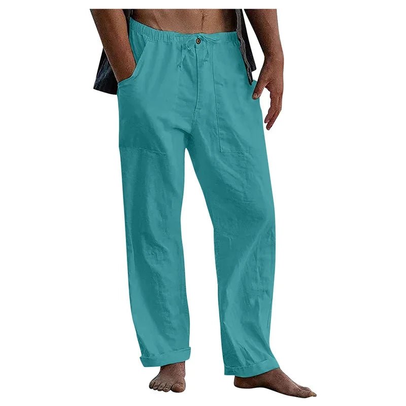 Men's Casual Trousers Home Pants New Man Cotton Linen Large Size White Straight Trousers Solid Beach Black Fitness Pants - TheGlamTrend14:200004889Gy;5:4182XXLGyMen's Casual Trousers Home Pants New Man Cotton Linen Large Size White Straight Trousers Solid Beach Black Fitness Pants
