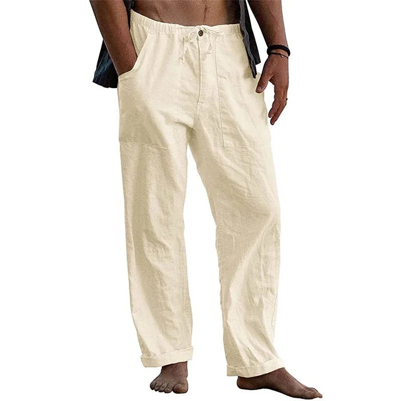 Men's Casual Trousers Home Pants New Man Cotton Linen Large Size White Straight Trousers Solid Beach Black Fitness Pants - TheGlamTrend14:200004889Gy;5:4182XXLGyMen's Casual Trousers Home Pants New Man Cotton Linen Large Size White Straight Trousers Solid Beach Black Fitness Pants