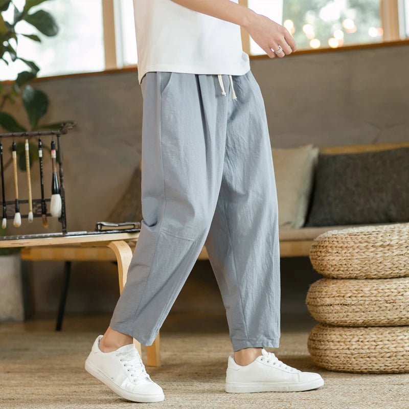 Men's Trousers Cotton Linen Fashion Casual Pants Solid Color Breathable Loose Shorts Straight Drawstring Pants Streetwear Men - TheGlamTrend14:100018786Green;5:3613863XL (75 - 84.5Kg)Green3XL (75 - 84.5Kg)Men's Trousers Cotton Linen Fashion Casual Pants Solid Color Breathable Loose Shorts Straight Drawstring Pants Streetwear Men
