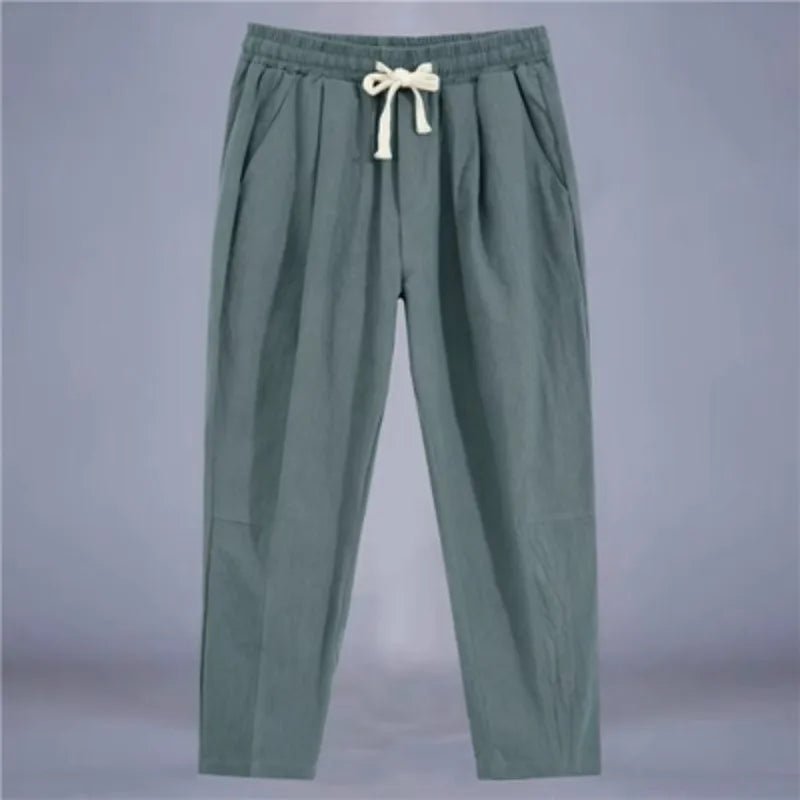 Men's Trousers Cotton Linen Fashion Casual Pants Solid Color Breathable Loose Shorts Straight Drawstring Pants Streetwear Men - TheGlamTrend14:100018786Green;5:3613863XL (75 - 84.5Kg)Green3XL (75 - 84.5Kg)Men's Trousers Cotton Linen Fashion Casual Pants Solid Color Breathable Loose Shorts Straight Drawstring Pants Streetwear Men
