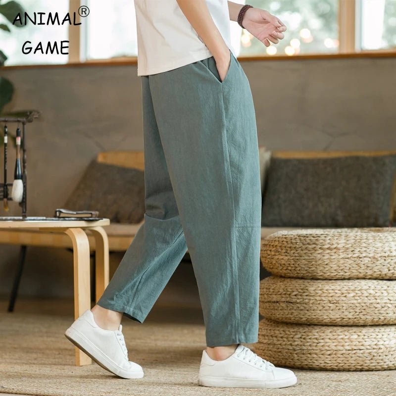Men's Trousers Cotton Linen Fashion Casual Pants Solid Color Breathable Loose Shorts Straight Drawstring Pants Streetwear Men - TheGlamTrend14:100018786Green;5:3613863XL (75 - 84.5Kg)Green3XL (75 - 84.5Kg)Men's Trousers Cotton Linen Fashion Casual Pants Solid Color Breathable Loose Shorts Straight Drawstring Pants Streetwear Men