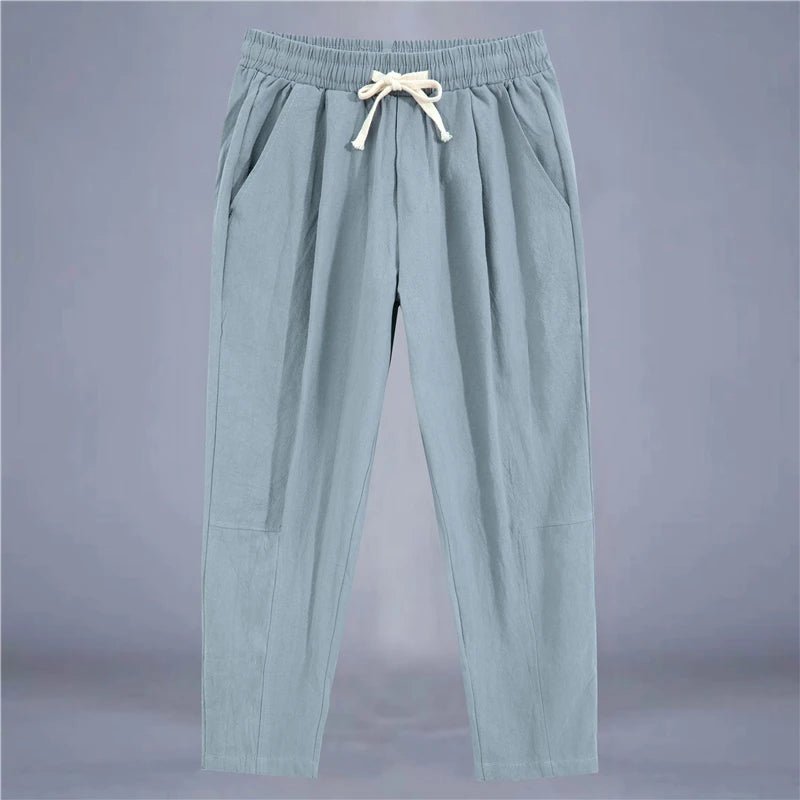 Men's Trousers Cotton Linen Fashion Casual Pants Solid Color Breathable Loose Shorts Straight Drawstring Pants Streetwear Men - TheGlamTrend14:1254Gray;5:100014066XL (62.5 - 67.5Kg)GrayXL (62.5 - 67.5Kg)Men's Trousers Cotton Linen Fashion Casual Pants Solid Color Breathable Loose Shorts Straight Drawstring Pants Streetwear Men