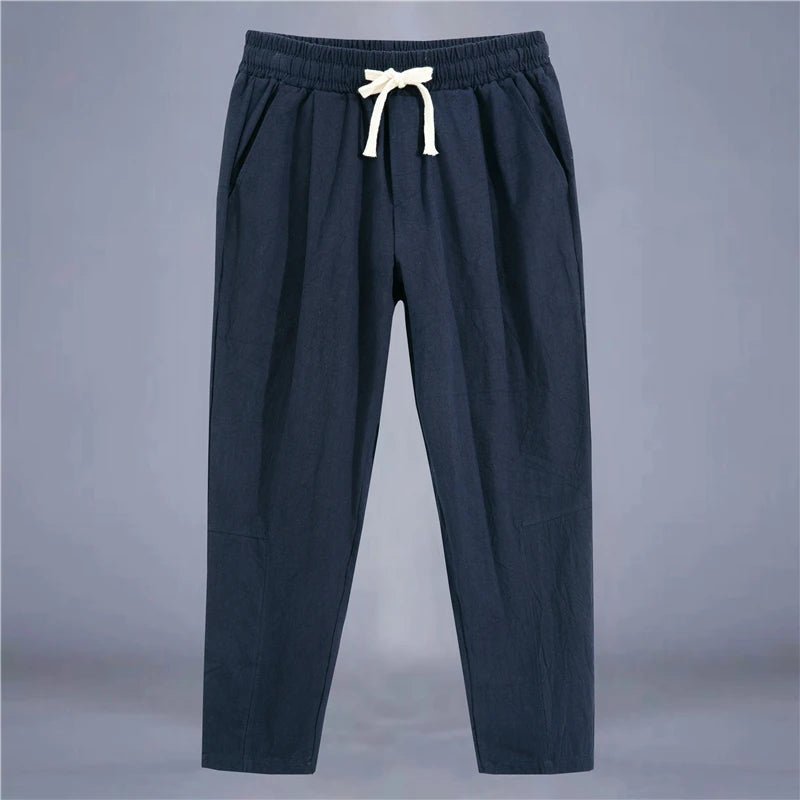 Men's Trousers Cotton Linen Fashion Casual Pants Solid Color Breathable Loose Shorts Straight Drawstring Pants Streetwear Men - TheGlamTrend14:193Navy;5:3613863XL (75 - 84.5Kg)Navy3XL (75 - 84.5Kg)Men's Trousers Cotton Linen Fashion Casual Pants Solid Color Breathable Loose Shorts Straight Drawstring Pants Streetwear Men