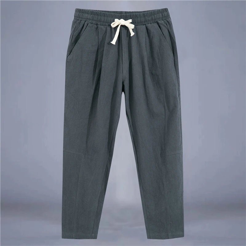 Men's Trousers Cotton Linen Fashion Casual Pants Solid Color Breathable Loose Shorts Straight Drawstring Pants Streetwear Men - TheGlamTrend14:200001951Dark Gray;5:100014066XL (62.5 - 67.5Kg)Dark GrayXL (62.5 - 67.5Kg)Men's Trousers Cotton Linen Fashion Casual Pants Solid Color Breathable Loose Shorts Straight Drawstring Pants Streetwear Men