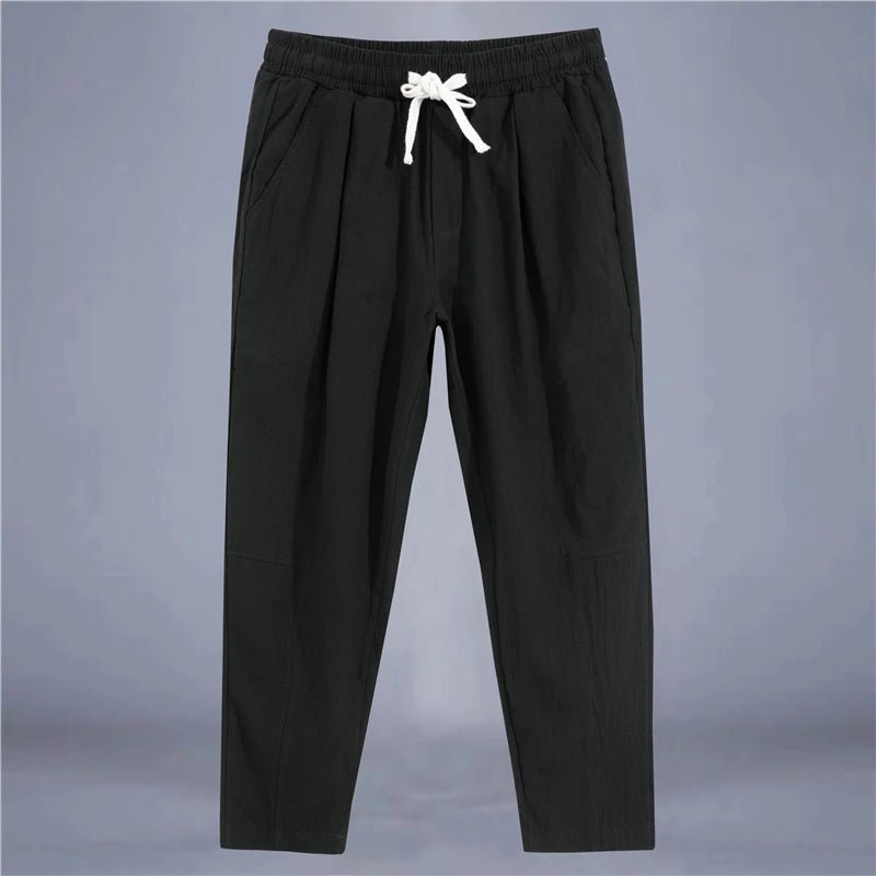 Men's Trousers Cotton Linen Fashion Casual Pants Solid Color Breathable Loose Shorts Straight Drawstring Pants Streetwear Men - TheGlamTrend14:771Black;5:100014066XL (62.5 - 67.5Kg)BlackXL (62.5 - 67.5Kg)Men's Trousers Cotton Linen Fashion Casual Pants Solid Color Breathable Loose Shorts Straight Drawstring Pants Streetwear Men