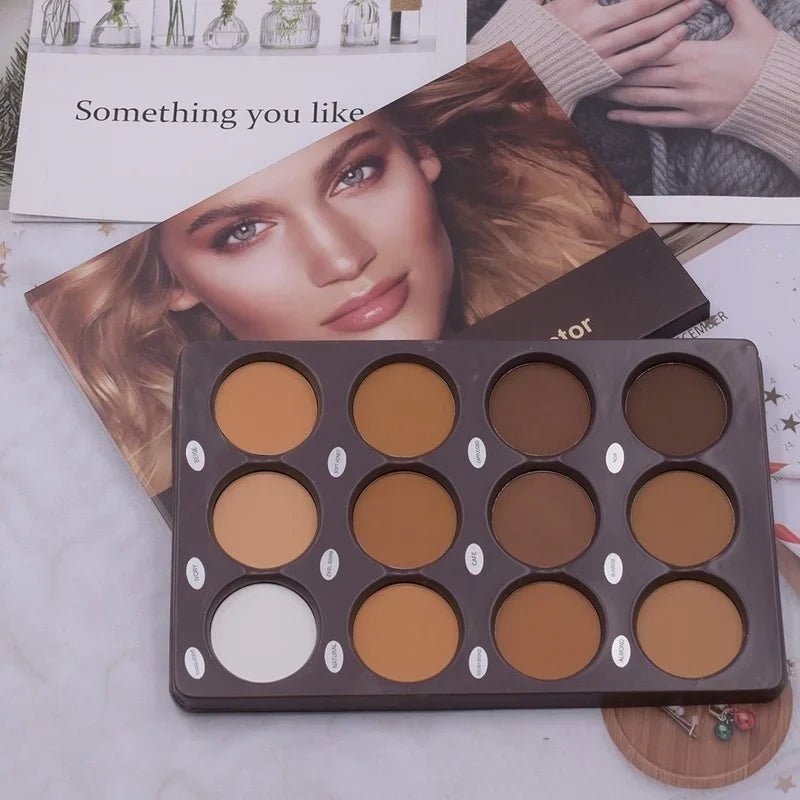 NEW 12 Color Matte Trimming Makeup Palette Face Basic Makeup Foundation White Brown Female Cosmetic Lasting Nature Water Proof - TheGlamTrend200001176:1254highlighthighlightNEW 12 Color Matte Trimming Makeup Palette Face Basic Makeup Foundation White Brown Female Cosmetic Lasting Nature Water Proof