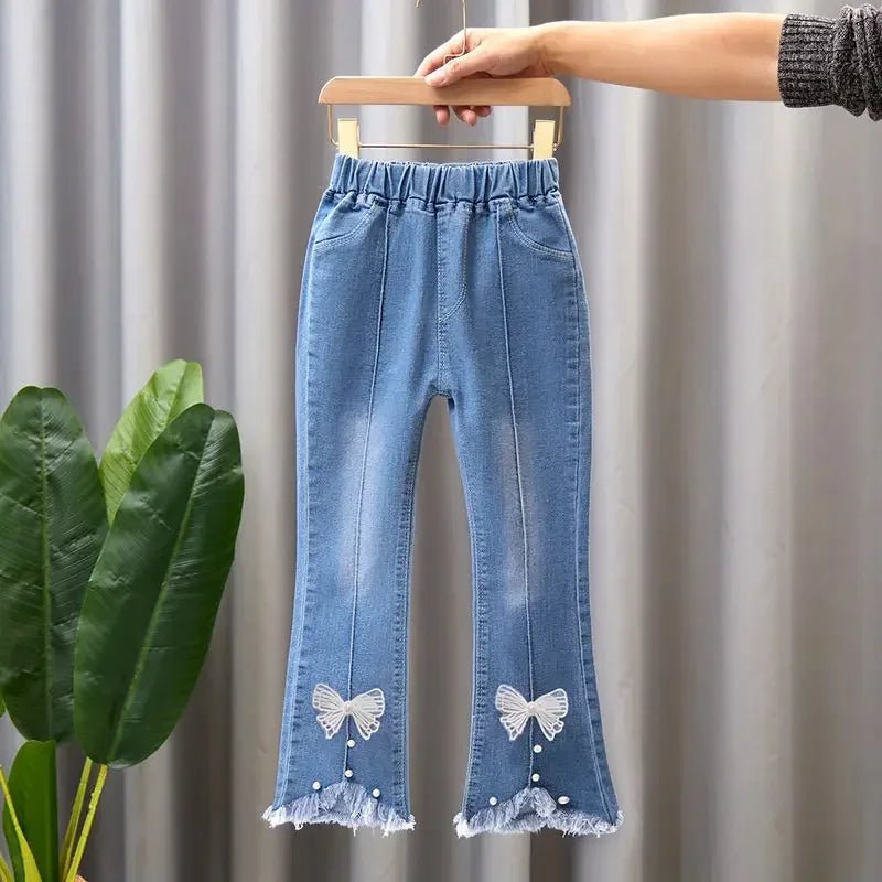 New Girls Denim Trousers Spring Autumn Fashion Girls Printed Jeans Bell - bottoms Kids Casual Elastic Trousers Blue Jeans Pants - TheGlamTrend14:175as picture 5;200000463:2000041959 - 10Tas picture 59 - 10TNew Girls Denim Trousers Spring Autumn Fashion Girls Printed Jeans Bell - bottoms Kids Casual Elastic Trousers Blue Jeans Pants
