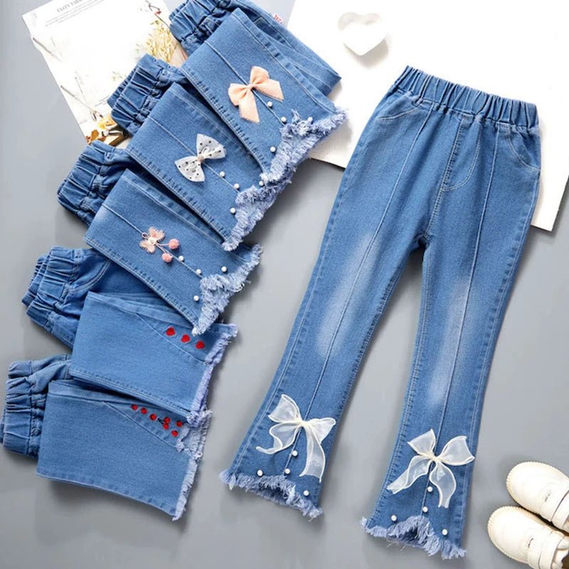 New Girls Denim Trousers Spring Autumn Fashion Girls Printed Jeans Bell - bottoms Kids Casual Elastic Trousers Blue Jeans Pants - TheGlamTrend14:200004889as picture 6;200000463:2000041959 - 10Tas picture 69 - 10TNew Girls Denim Trousers Spring Autumn Fashion Girls Printed Jeans Bell - bottoms Kids Casual Elastic Trousers Blue Jeans Pants