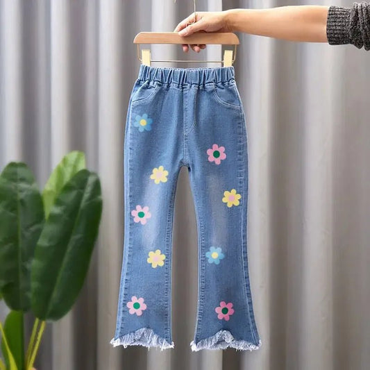 New Girls Denim Trousers Spring Autumn Fashion Girls Printed Jeans Bell - bottoms Kids Casual Elastic Trousers Blue Jeans Pants - TheGlamTrend14:200004889as picture 6;200000463:2000041959 - 10Tas picture 69 - 10TNew Girls Denim Trousers Spring Autumn Fashion Girls Printed Jeans Bell - bottoms Kids Casual Elastic Trousers Blue Jeans Pants
