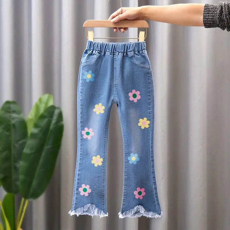New Girls Denim Trousers Spring Autumn Fashion Girls Printed Jeans Bell - bottoms Kids Casual Elastic Trousers Blue Jeans Pants - TheGlamTrend14:200004889as picture 6;200000463:2000041959 - 10Tas picture 69 - 10TNew Girls Denim Trousers Spring Autumn Fashion Girls Printed Jeans Bell - bottoms Kids Casual Elastic Trousers Blue Jeans Pants