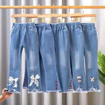 New Girls Denim Trousers Spring Autumn Fashion Girls Printed Jeans Bell - bottoms Kids Casual Elastic Trousers Blue Jeans Pants - TheGlamTrend14:200004889as picture 6;200000463:2000041959 - 10Tas picture 69 - 10TNew Girls Denim Trousers Spring Autumn Fashion Girls Printed Jeans Bell - bottoms Kids Casual Elastic Trousers Blue Jeans Pants