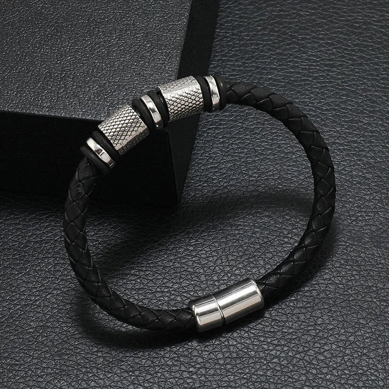 New In Men Genuine Leather Bracelet Novel Atrract Magentic Braclet Homme Punk Jewelry Accessories Bangle Cable Brazalete Gift - TheGlamTrend200001034:1433145302SilvercolorSilvercolorNew In Men Genuine Leather Bracelet Novel Atrract Magentic Braclet Homme Punk Jewelry Accessories Bangle Cable Brazalete Gift