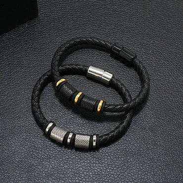 New In Men Genuine Leather Bracelet Novel Atrract Magentic Braclet Homme Punk Jewelry Accessories Bangle Cable Brazalete Gift - TheGlamTrend200001034:361180GoldcolorGoldcolorNew In Men Genuine Leather Bracelet Novel Atrract Magentic Braclet Homme Punk Jewelry Accessories Bangle Cable Brazalete Gift