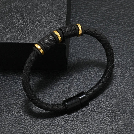 New In Men Genuine Leather Bracelet Novel Atrract Magentic Braclet Homme Punk Jewelry Accessories Bangle Cable Brazalete Gift - TheGlamTrend200001034:361180GoldcolorGoldcolorNew In Men Genuine Leather Bracelet Novel Atrract Magentic Braclet Homme Punk Jewelry Accessories Bangle Cable Brazalete Gift