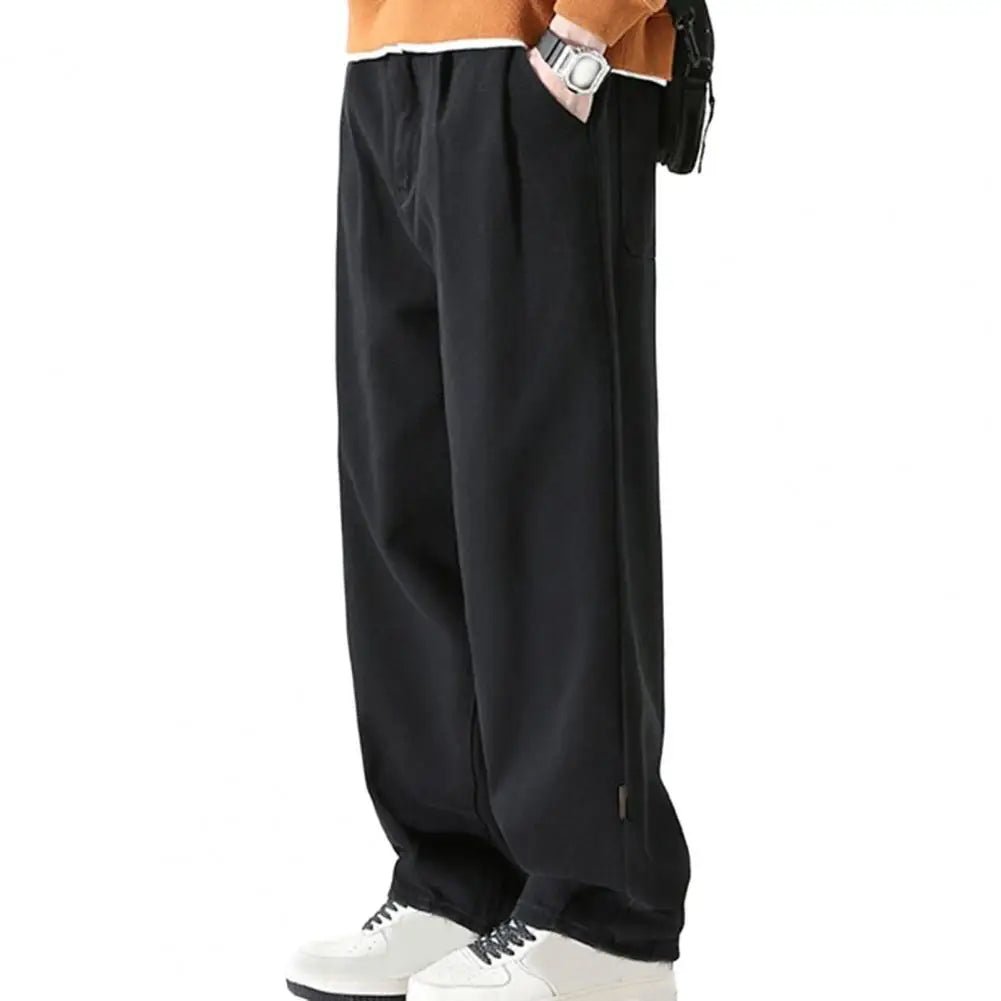 Pants for Men Trendy Wide - leg Trousers Breathable Wide - leg Men's Work Pants Retro Style Versatile Solid Color Trousers - TheGlamTrend14:193;200007763:201336100;5:6642XL2XLblackCHINAPants for Men Trendy Wide - leg Trousers Breathable Wide - leg Men's Work Pants Retro Style Versatile Solid Color Trousers