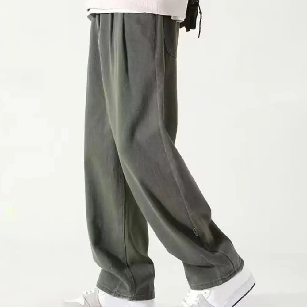 Pants for Men Trendy Wide - leg Trousers Breathable Wide - leg Men's Work Pants Retro Style Versatile Solid Color Trousers - TheGlamTrend14:200001438;200007763:201336100;5:6642XL2XLKhakiCHINAPants for Men Trendy Wide - leg Trousers Breathable Wide - leg Men's Work Pants Retro Style Versatile Solid Color Trousers