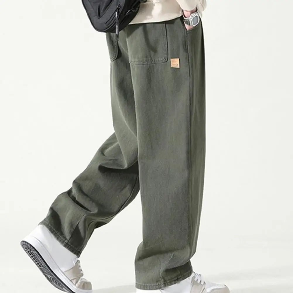 Pants for Men Trendy Wide - leg Trousers Breathable Wide - leg Men's Work Pants Retro Style Versatile Solid Color Trousers - TheGlamTrend14:200001438;200007763:201336100;5:6642XL2XLKhakiCHINAPants for Men Trendy Wide - leg Trousers Breathable Wide - leg Men's Work Pants Retro Style Versatile Solid Color Trousers