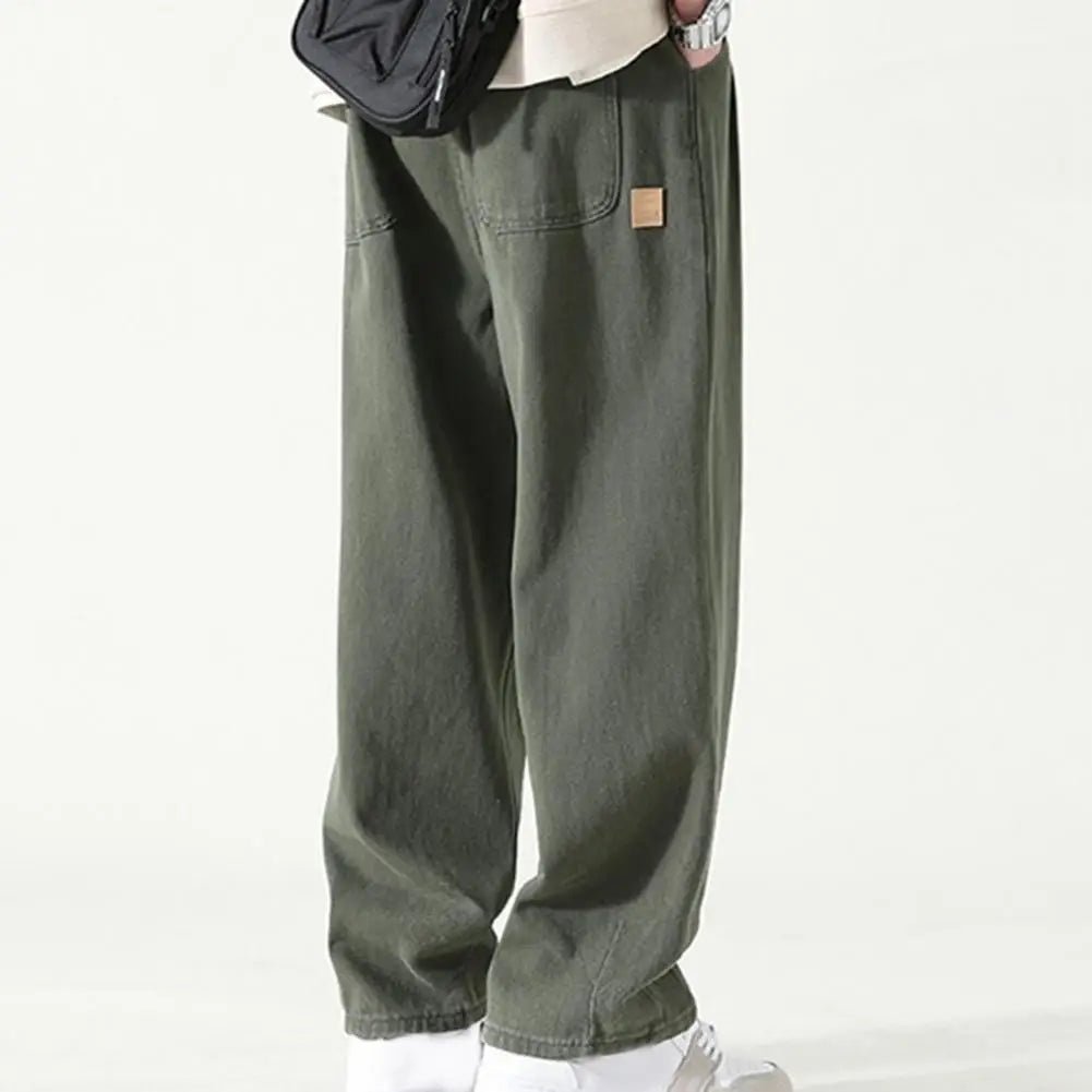 Pants for Men Trendy Wide - leg Trousers Breathable Wide - leg Men's Work Pants Retro Style Versatile Solid Color Trousers - TheGlamTrend14:200001438;200007763:201336100;5:6642XL2XLKhakiCHINAPants for Men Trendy Wide - leg Trousers Breathable Wide - leg Men's Work Pants Retro Style Versatile Solid Color Trousers