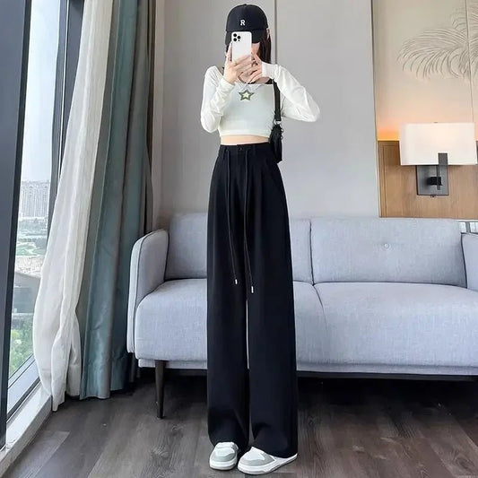 Pants for Women Straight Leg High Waist Fluid Woman Trousers Original Outfits Aesthetic Slacks Chic and Elegant Casual Quality G - TheGlamTrend14:193Black Pants;5:4182Black PantsXXLPants for Women Straight Leg High Waist Fluid Woman Trousers Original Outfits Aesthetic Slacks Chic and Elegant Casual Quality G